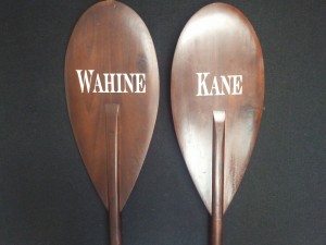 Engraved canoe paddle